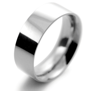 Flat Court Very Heavy -  8mm Platinum Wedding Ring